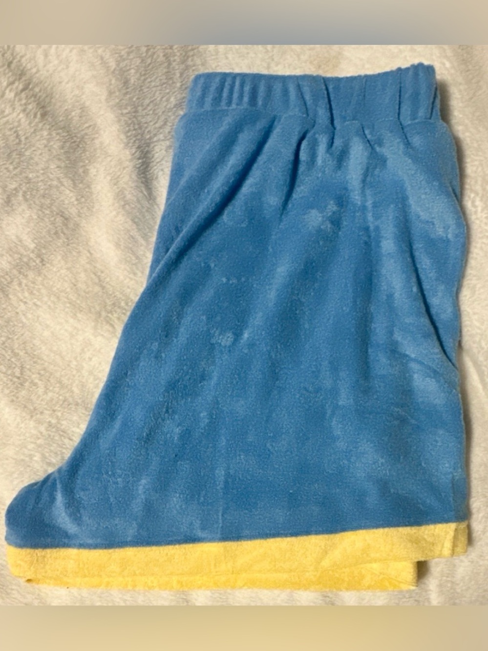 TANKANEO Blue Yellow Top & Shorts Set XL, Polyester Viscose, V-Neck - Picture 4 of 6